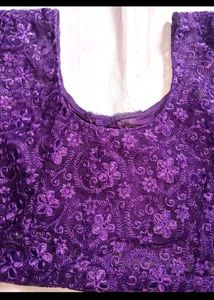 Purple Embroidered Blouse