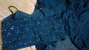 Stylish Navy Blue 3-Piece Sequin Co-Ord Set |