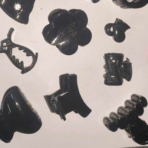 Set of Black Hair Claw Clips