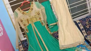 Long koti 2 pice frock with dupatta full set