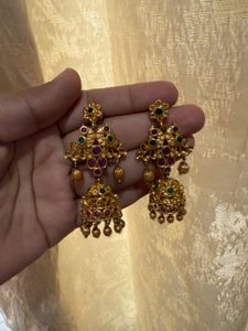 golden Jhumka Earrings