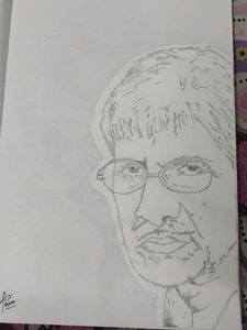 Pencil Sketch Portrait of Amitabh Bachchan