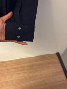 Van Heusen Women Navy Blue Solid Formal Shirt