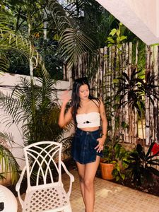 White Ruched Halter Top