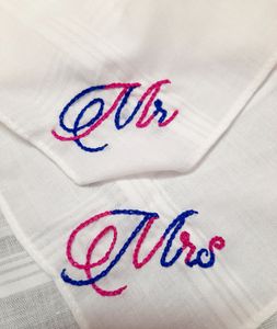 Couple Embroidery Pure Cotton White Hand kerchiefs