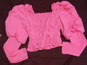 Chic Pink Puff Sleeve Top