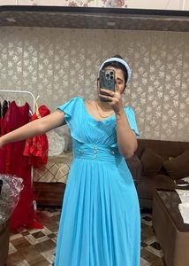 Elegant Blue Gown with Embellishments🎀❤️