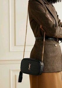 YSL Black Quilted Lou Mini leather shoulder bag WD