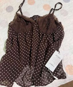 Polka dot savana brown top