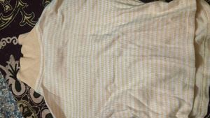 Yellow &amp; White Striped Collared Top for Women