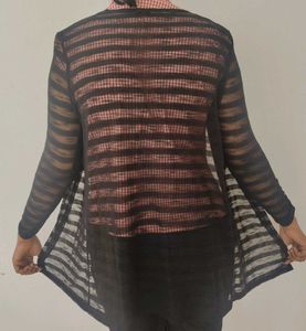 Black striped Cardigan