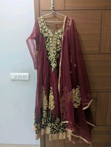 Elegant Maroon Embroidered Kurta Set