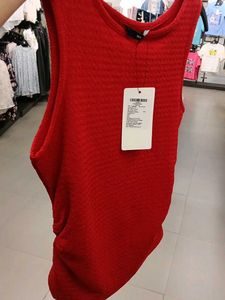 Vibrant Red Sleeveless Top