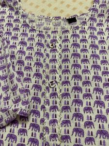Elephant Print 3/4 Sleeve kurti