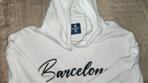 White Sweatshirt with Embroidered Detail