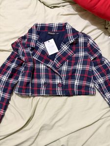 Plaid Cropped Blazer