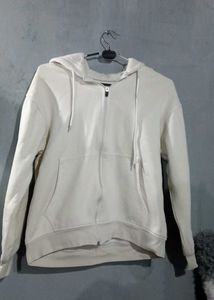 Cream Zip-Up Hoodie