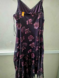Zudio Floral Mesh Asymmetric Slip