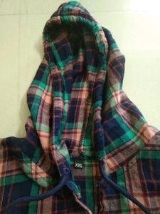 Checked Hoodie Shirt