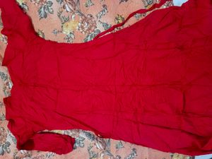 A-line Kurta With denim Jacket