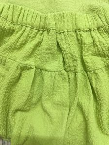 Girls Lime Green Textured Dress