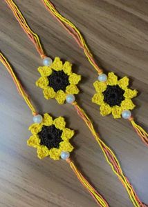 Handmade Crochet Sunflower Bracelets