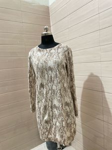 OLD NAVY Snakeskin Print Long Sleeve Dress