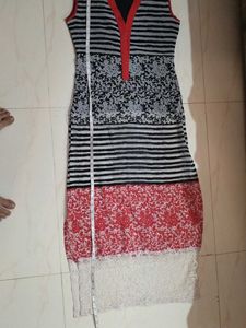Striped Sleeveless Casual kurta