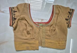 Embellished Beige Ethnic Blouse