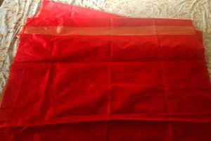 Elegant Red Patterned Saree with Blouse