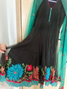 Elegant Black Anarkali with Dupatta