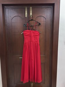 Stunning Red Halter Neck Maxi Dress