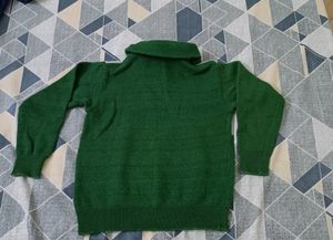 Half Zipper Green Sweater