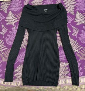 Off shoulder black sweater
