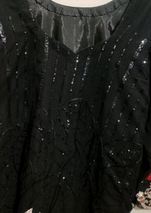 Black Designer Plazo Suit With Dupatta 44 Bust