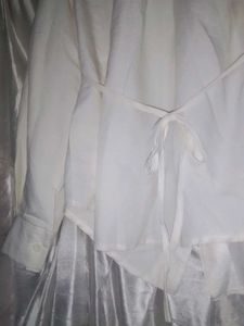 Asymmetric Lace Trim Blouse