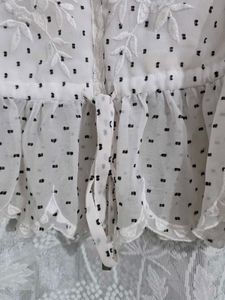 Project Eve Chic Polka Dot Ruffled Blouse
