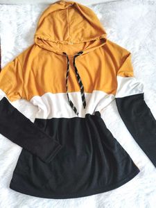 🎀Color Block Hoodie - Mustard, Black, &amp; White❣️
