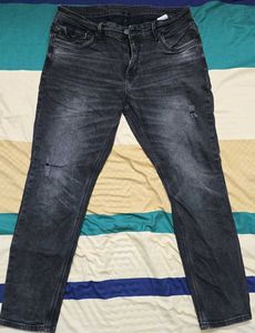 Stylish Washed Black Denim Jeans