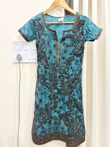 Beautiful Teal Embroidered Kurta