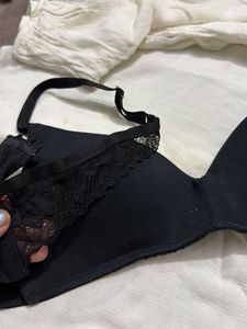 Black Lace Trim Bra