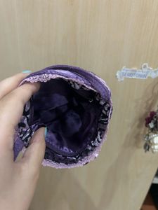 SALE Cute Purple Small Hand Bag with Lace