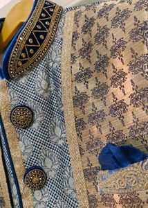 New Royal Look Navy Blue Sherwani