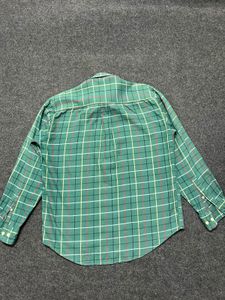 Men's Green Plaid Button-Up Shirt