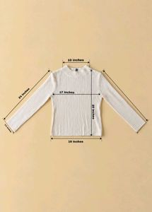 IVORY CREAM RIBBED HIGH-NECK FITTED SWEATER