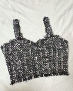 Chic Tweed Crop Top