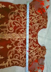 Embroidered Golden Red Gawn