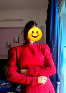 new fashion Red Mock Neck  kurti