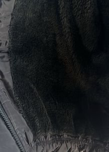 Fur Trim Black Winter Coat