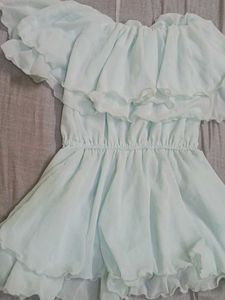 Light Blue Ruffled Romper